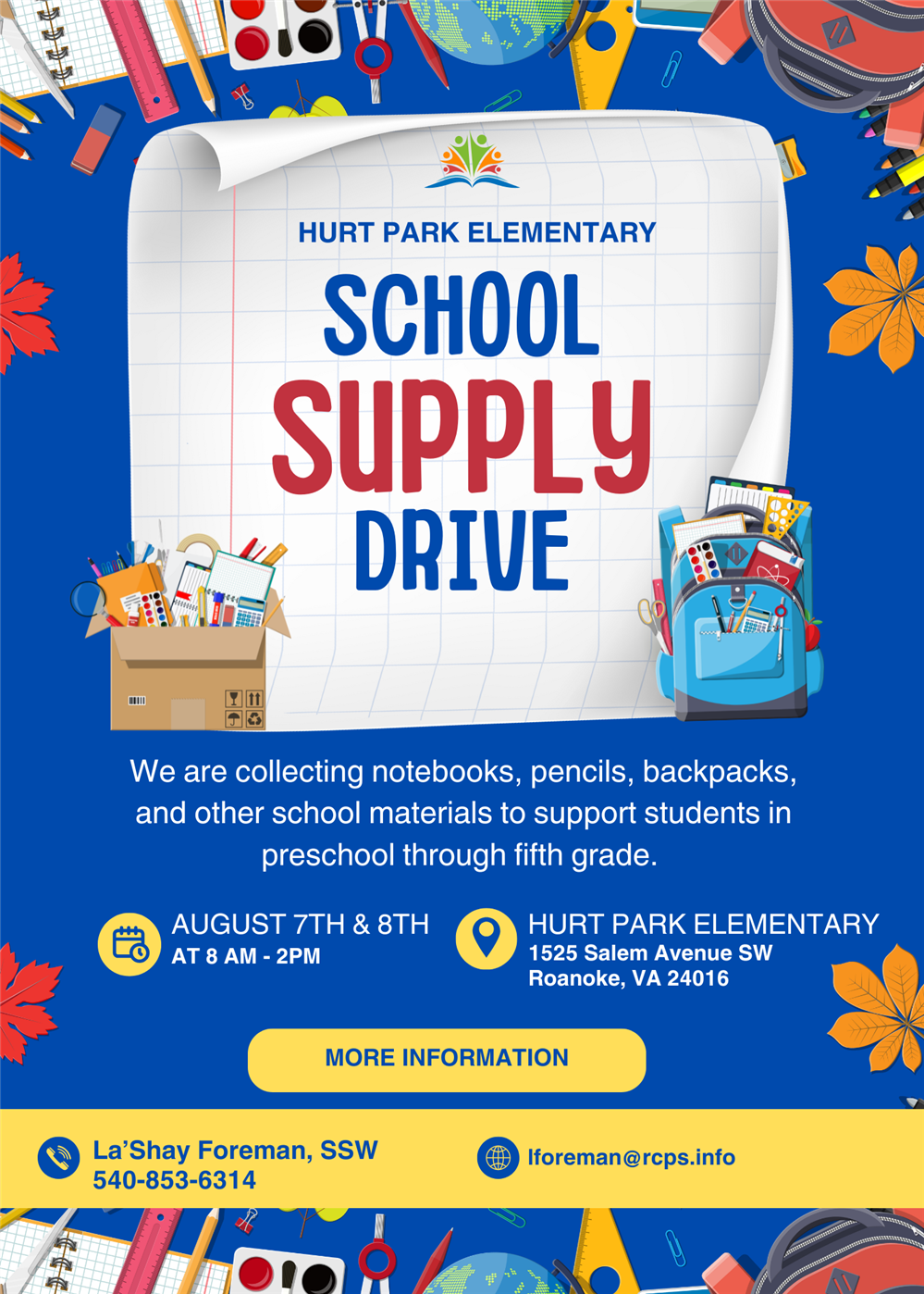  Hurt Park Elementary Supply Drive
